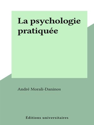 cover image of La psychologie pratiquée